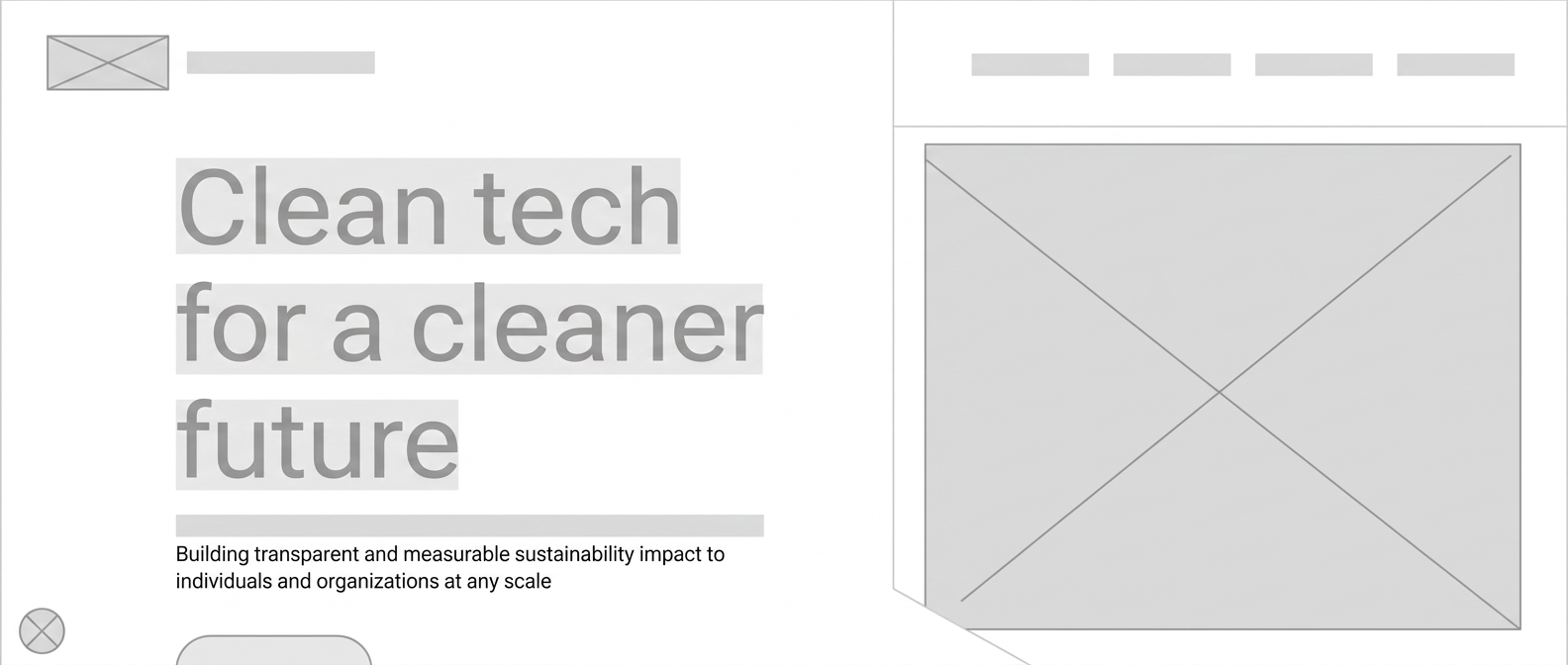 Early wireframe — homepage structure